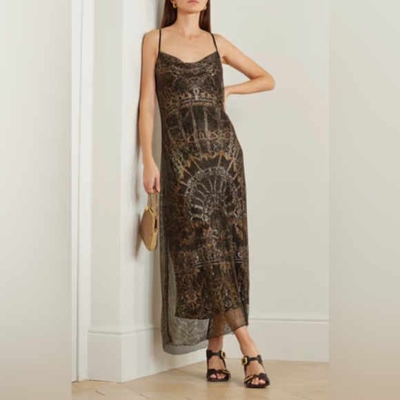 NWT 2000.00 CAMILLA Crystal Bias Halter Dress Masked//Moonlight Masked Moonlight - Picture 1 of 7